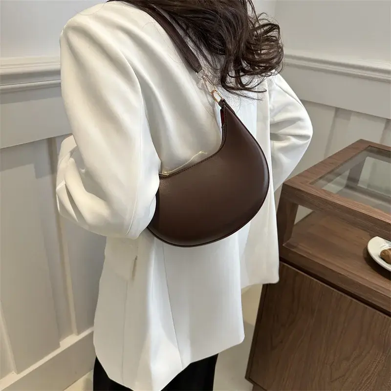Simple High-end Underarm Bag Retro Luxury Shoulder Bag for Women Solid Color Elegant Lady Handbags Bolso Mujer bolsa feminina