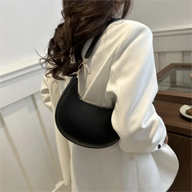 Simple High-end Underarm Bag Retro Luxury Shoulder Bag for Women Solid Color Elegant Lady Handbags Bolso Mujer bolsa feminina