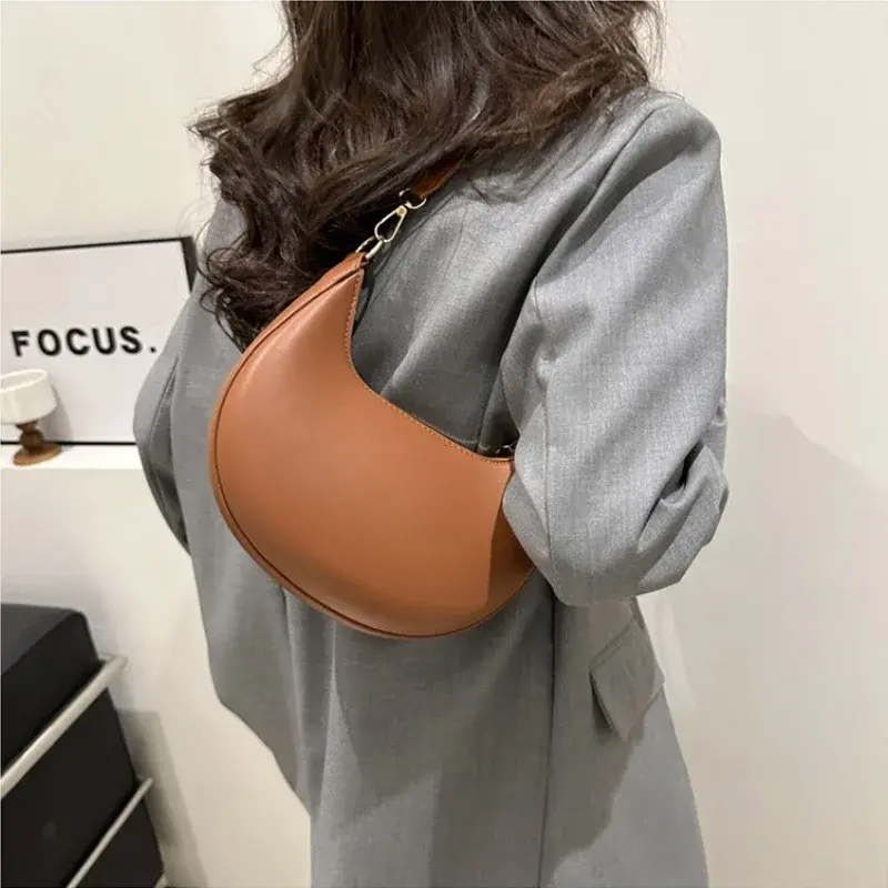 Simple High-end Underarm Bag Retro Luxury Shoulder Bag for Women Solid Color Elegant Lady Handbags Bolso Mujer bolsa feminina