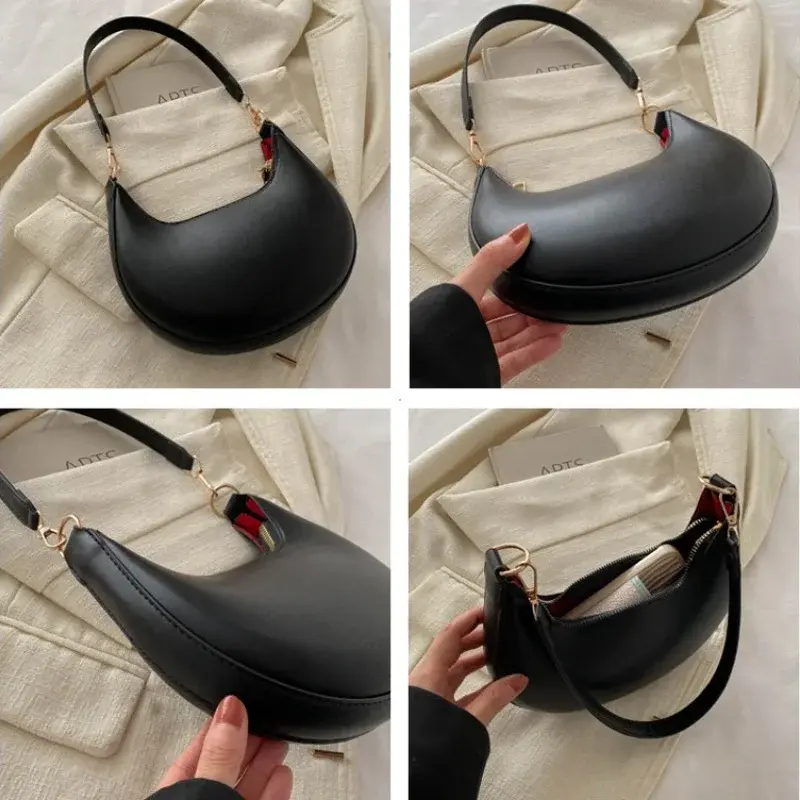 Simple High-end Underarm Bag Retro Luxury Shoulder Bag for Women Solid Color Elegant Lady Handbags Bolso Mujer bolsa feminina