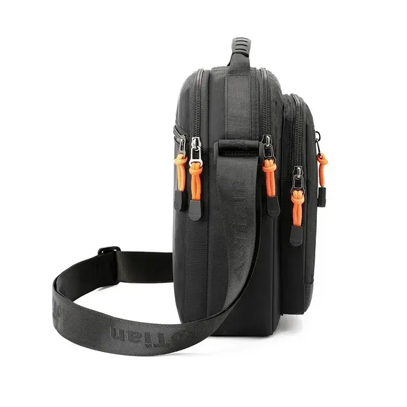 Fashion 3 Layers Men Small Shoulder Bag High Quality Durable Nylon Male Handbag Portable Messenger Bag Flap Mini Waist Bag