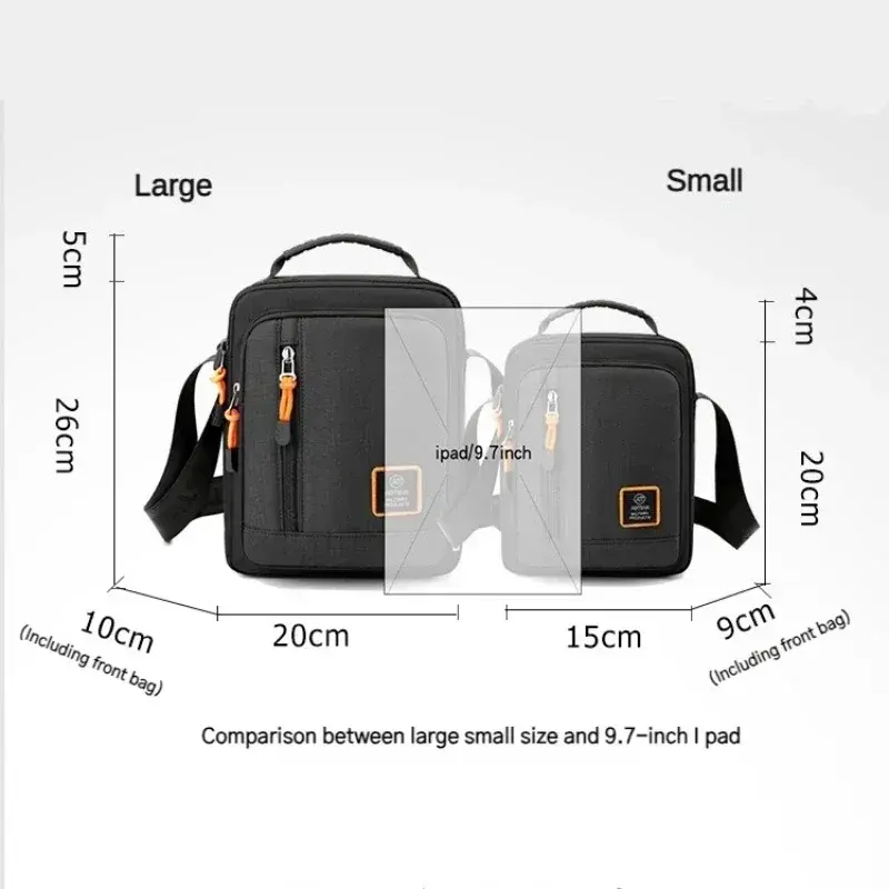 Fashion 3 Layers Men Small Shoulder Bag High Quality Durable Nylon Male Handbag Portable Messenger Bag Flap Mini Waist Bag