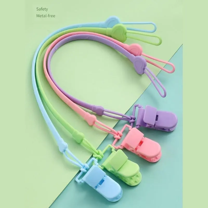 M76C Baby Soother Anti-drop Chain Silicone Pacifier Strap Lost Prevent Teether Chain