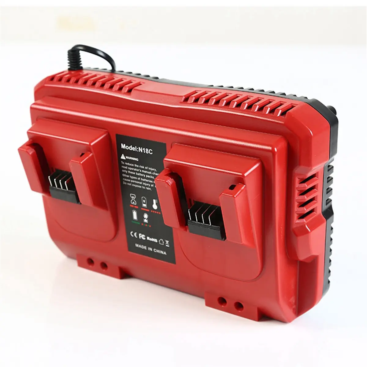 New 18V Rapid Charger Replacement for Milwaukee M18 Battery Charger Station 2Ports 48-59-1802 48-59-1812 US Plug