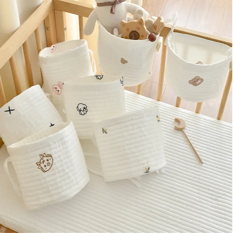 Portable Baby Care Essentials Hanging Organizers Crib Storage Cradle Baby Crib Organizer Diaper Bag cotton Baby Bed Accessories