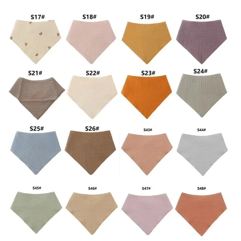 M76C Reversible Baby Bib Skin-friendly Cotton Lightweight Feeding Bib for Infant