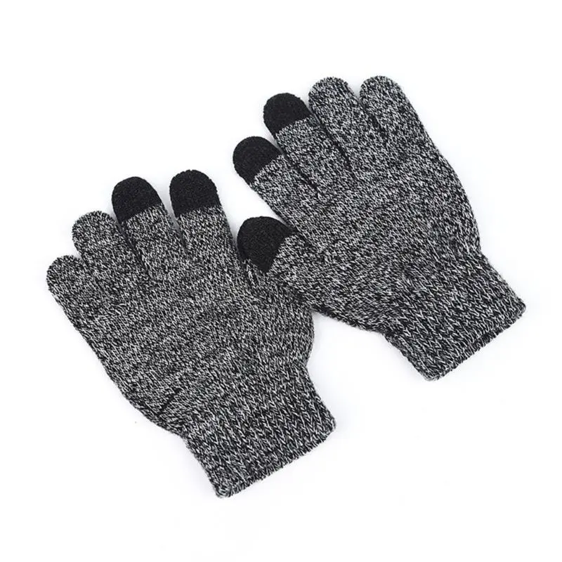 M76C 1 Pair Children Touches Screen Gloves Winter Thermal Gloves Running Gloves Solid