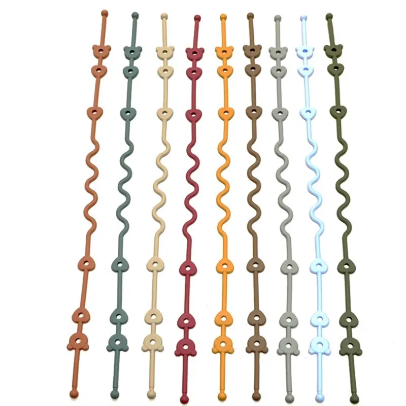 Silicone Anti-lost Chain Adjustable Straps Cartoon Pacifier Holder Bottle Chains Baby Teether Toy Lanyard Nipple Holder Stroller