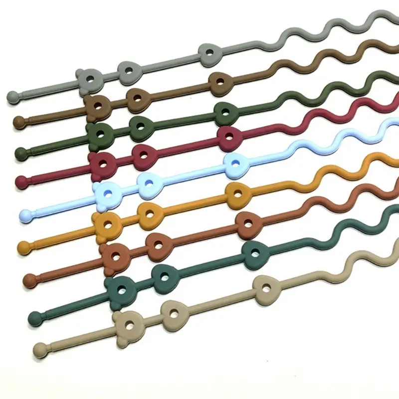Silicone Anti-lost Chain Adjustable Straps Cartoon Pacifier Holder Bottle Chains Baby Teether Toy Lanyard Nipple Holder Stroller