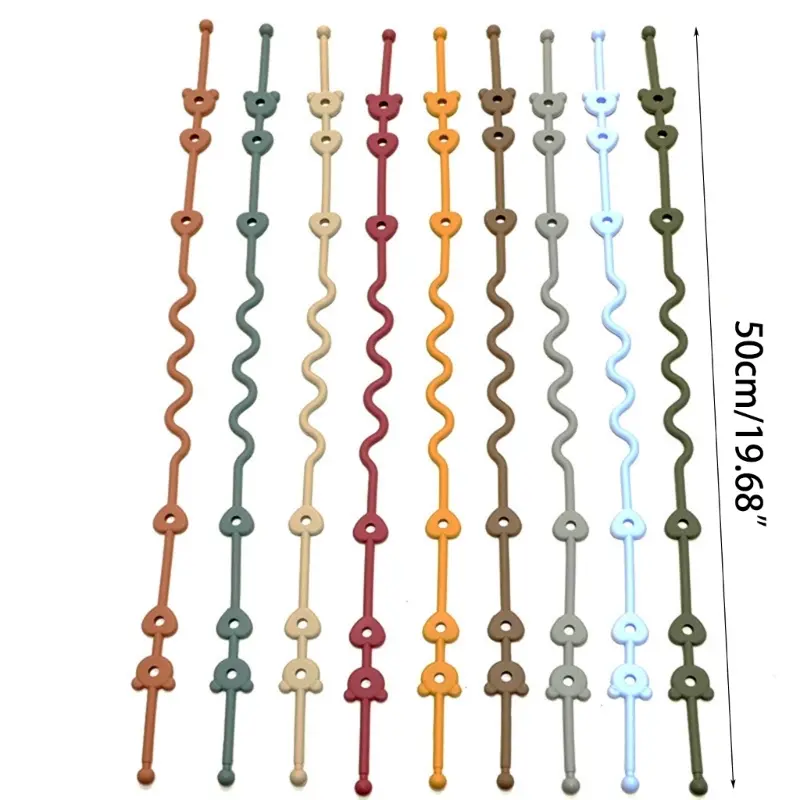 Silicone Anti-lost Chain Adjustable Straps Cartoon Pacifier Holder Bottle Chains Baby Teether Toy Lanyard Nipple Holder Stroller