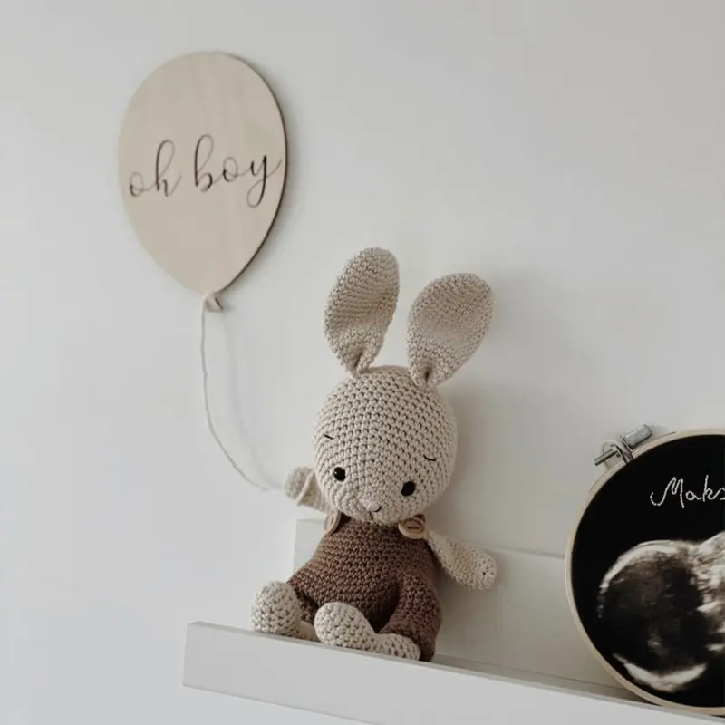 Baby Wooden Balloon Milestone Newborn Birth 1-12 Month Card Birthday Gift Toddler Wooden Commemorativenir Photography Prop Toy