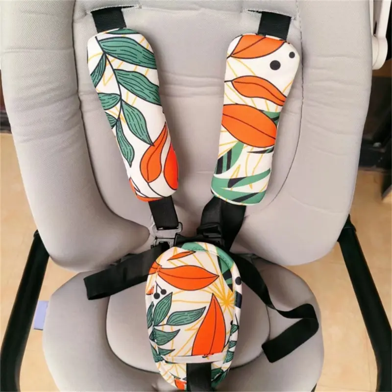Baby Stroller Strap Covers Three Piece Car Seats Accessories Cushion Shoulder Cushion For Stroller Pad Covers For Boy And Girl