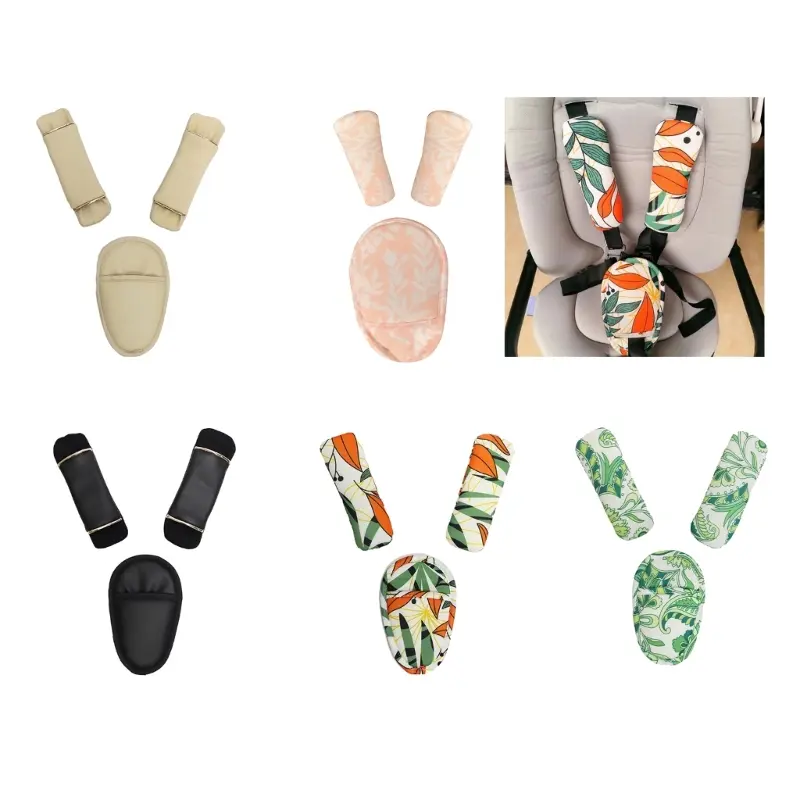 Baby Stroller Strap Covers Three Piece Car Seats Accessories Cushion Shoulder Cushion For Stroller Pad Covers For Boy And Girl