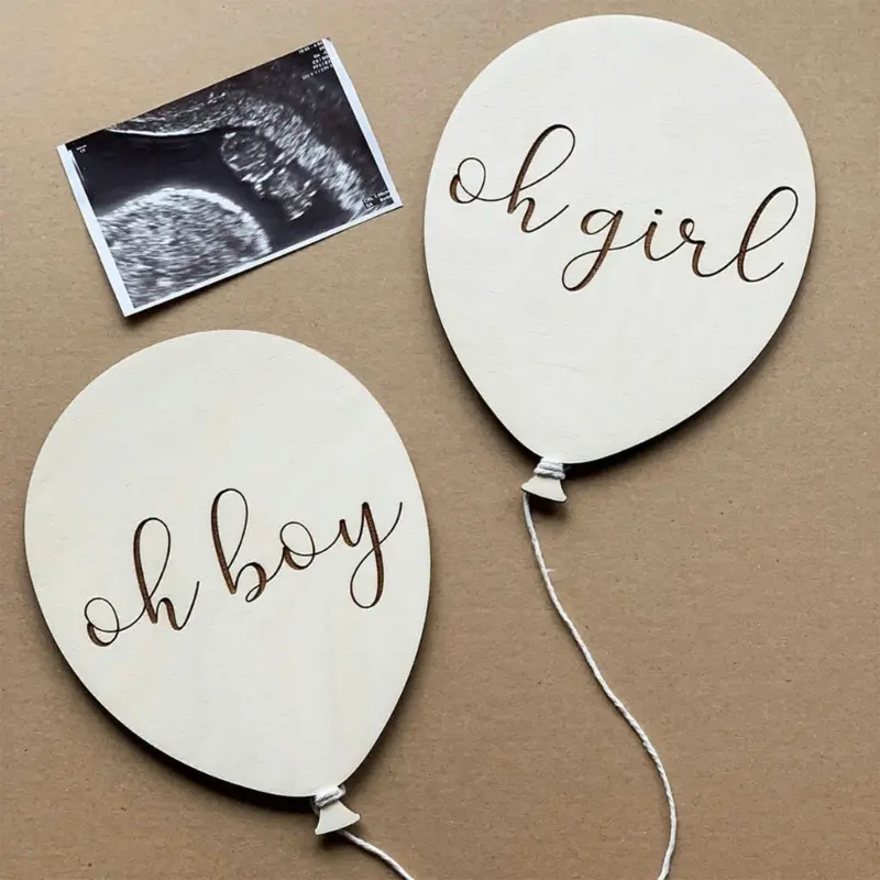 Baby Wooden Balloon Milestone Newborn Birth 1-12 Month Card Birthday Gift Toddler Wooden Commemorativenir Photography Prop Toy