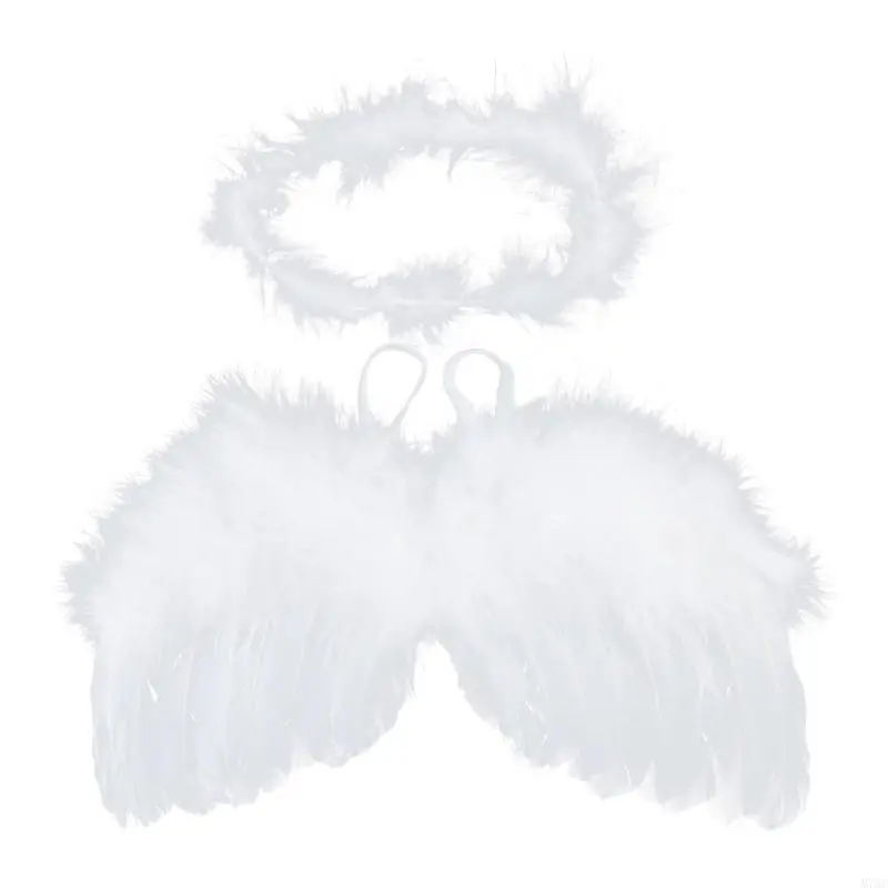 2pcs/lot Newborn Baby Angel Feather Wings with Headband Infant Outfit Photo Props Halloween Costume Unisex