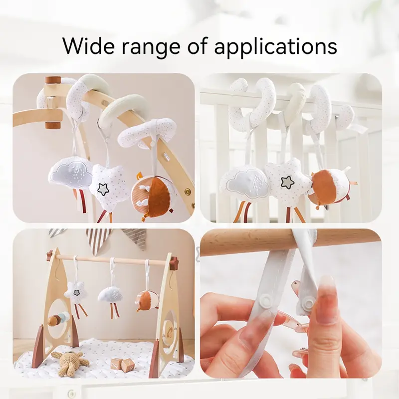 Baby Mobile Bed Bell 0-12 Months Newborn Soft Felt Surround Cartoon Star Cloud Detachable Rattles Toys Crib Bracket Hanging Toys