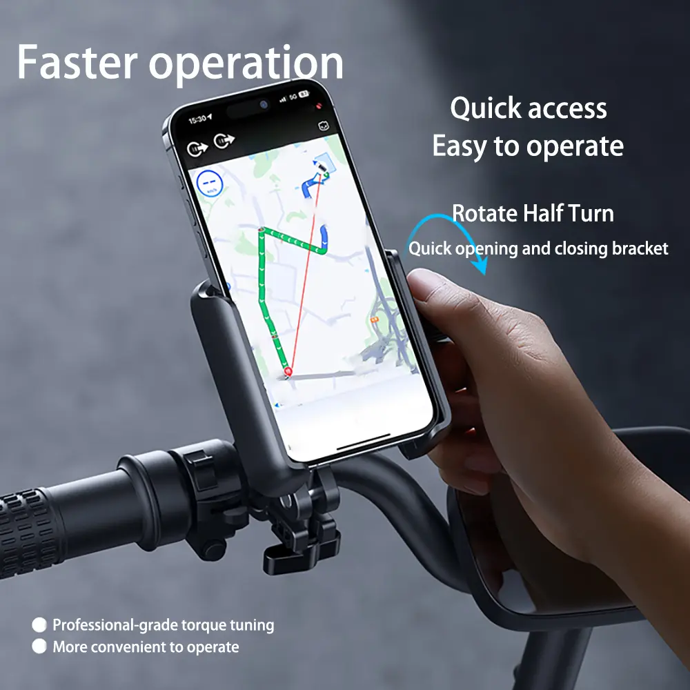Motorcycle Phone Holder Motorbike Mirror Mobile Stand Bike 360° View Bicycle Phone Holder GPS Clip Cellphone Handlebar Mount