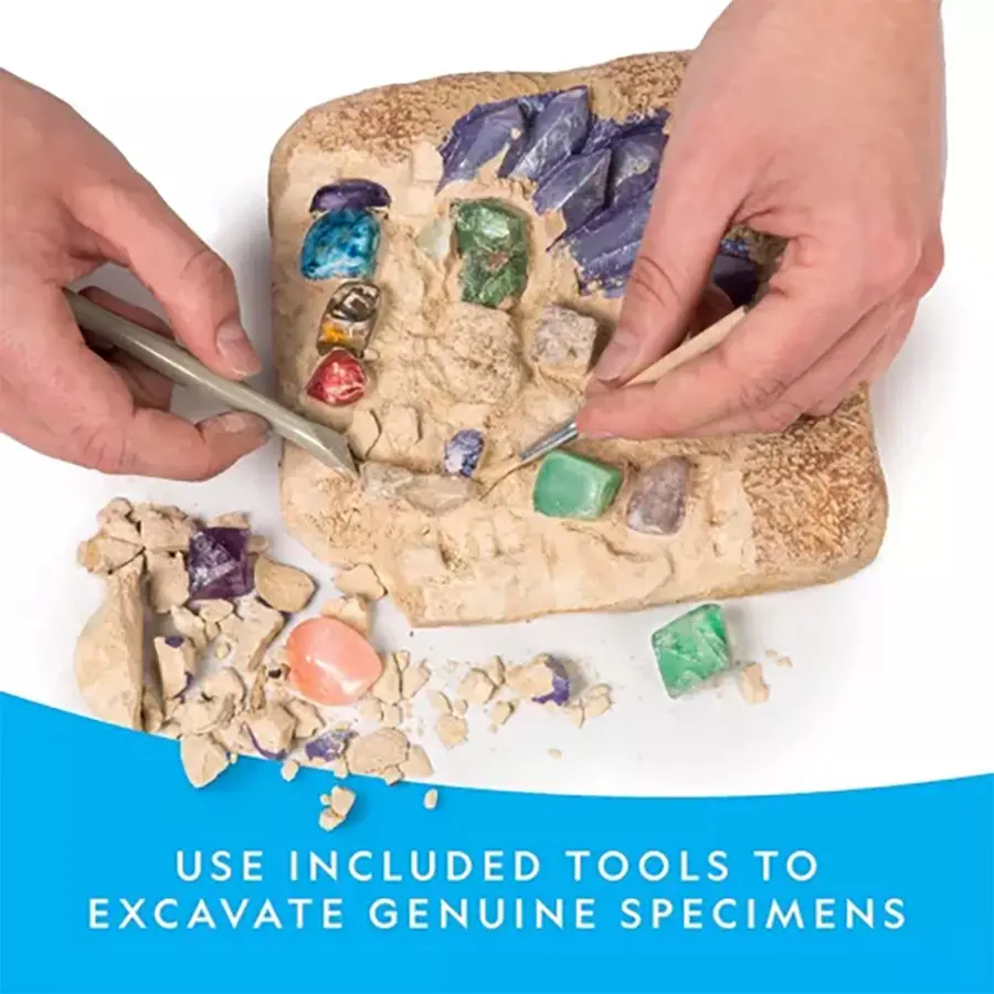 STEM Mega Gemstone Dig Kit-dig and discover gem stone crystal dig toy set child educational toy crystal mining kit Kids gift