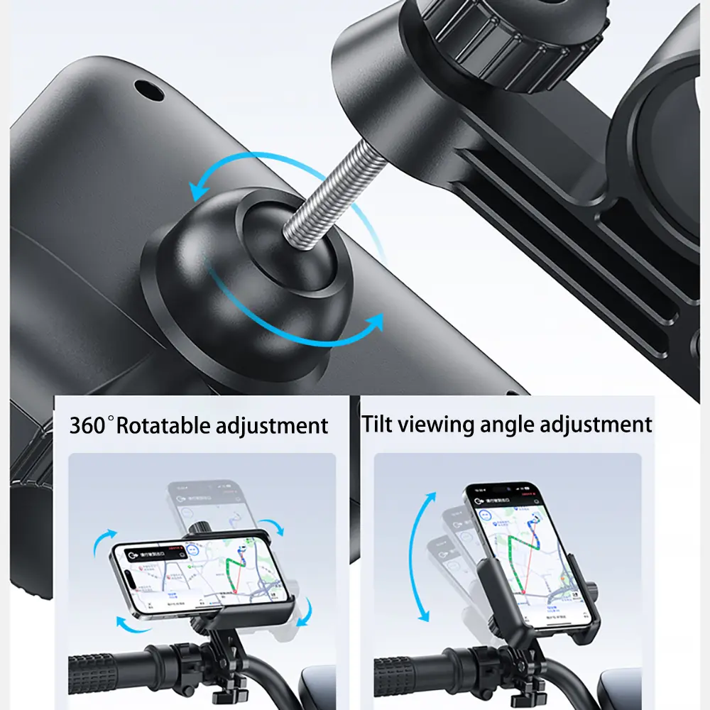 Motorcycle Phone Holder Motorbike Mirror Mobile Stand Bike 360° View Bicycle Phone Holder GPS Clip Cellphone Handlebar Mount