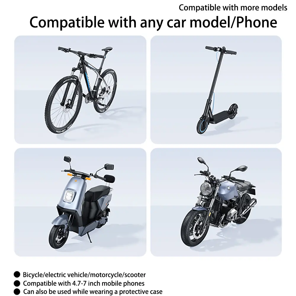 Motorcycle Phone Holder Motorbike Mirror Mobile Stand Bike 360° View Bicycle Phone Holder GPS Clip Cellphone Handlebar Mount