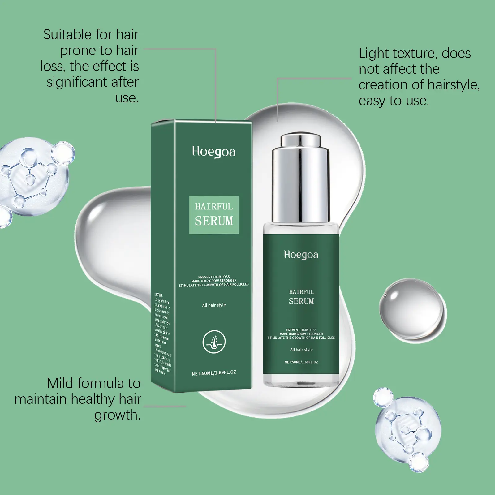 Hairful Serum Hair Conditioners Pevent Hairs Loss Make Hair Grow Stronger Stilulate The Growth of Hairs Follocles Anti Hair Loss