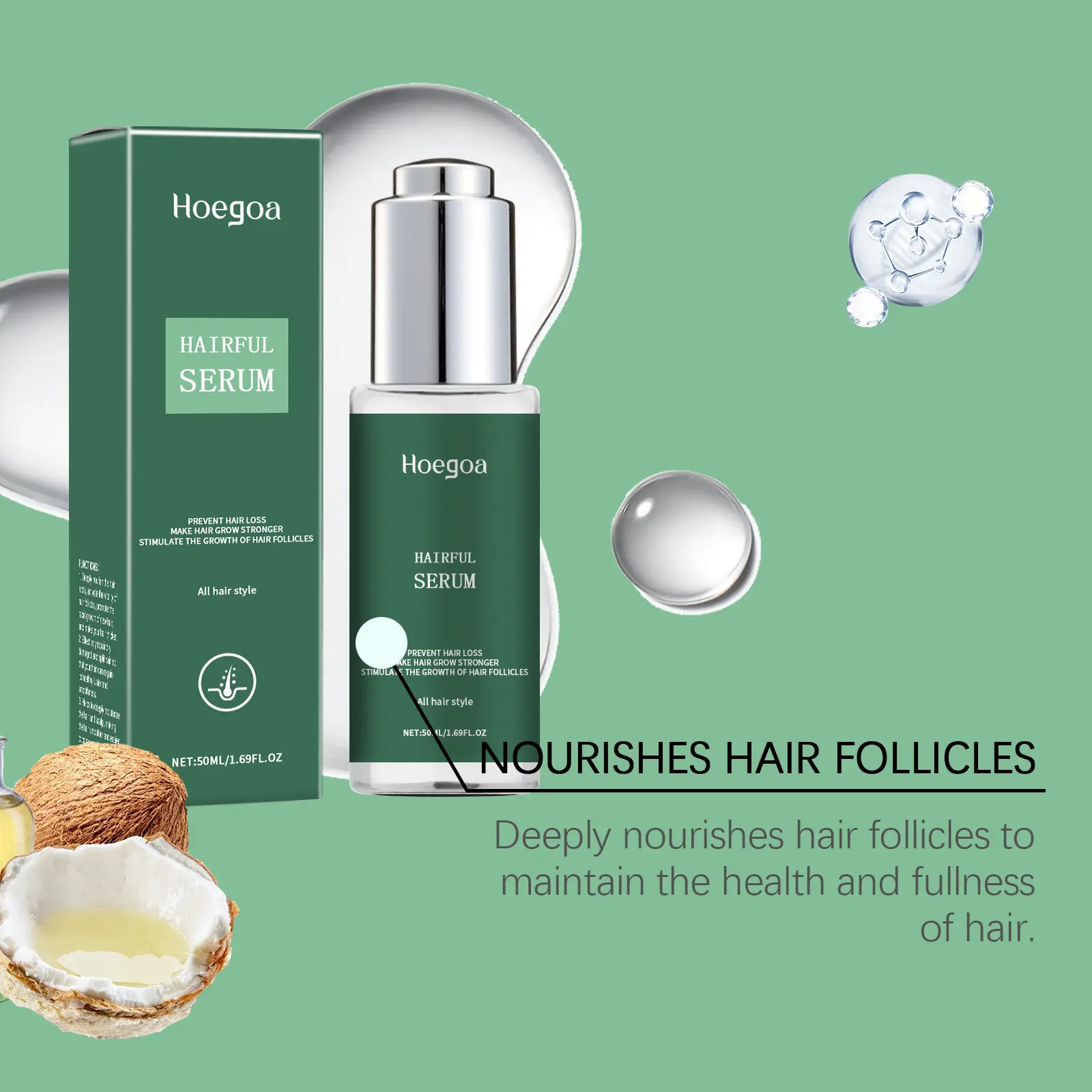 Hairful Serum Hair Conditioners Pevent Hairs Loss Make Hair Grow Stronger Stilulate The Growth of Hairs Follocles Anti Hair Loss
