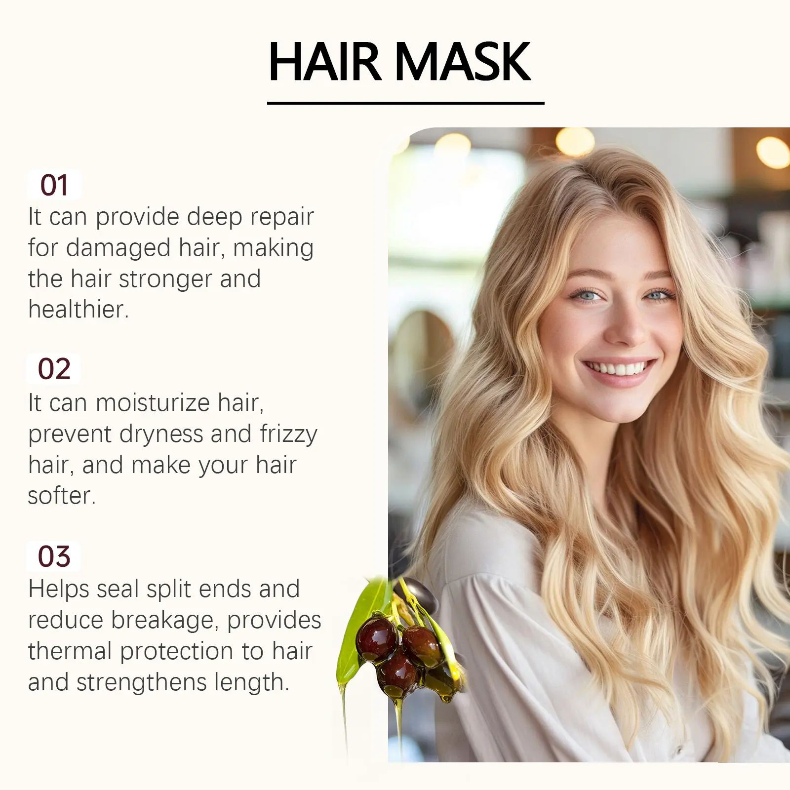 Collagen Hair Mask Repair Damaged Frizzy Smoothing Keratin Nourish Straightening Hair Cream Scalp Treatment Hair Care Products