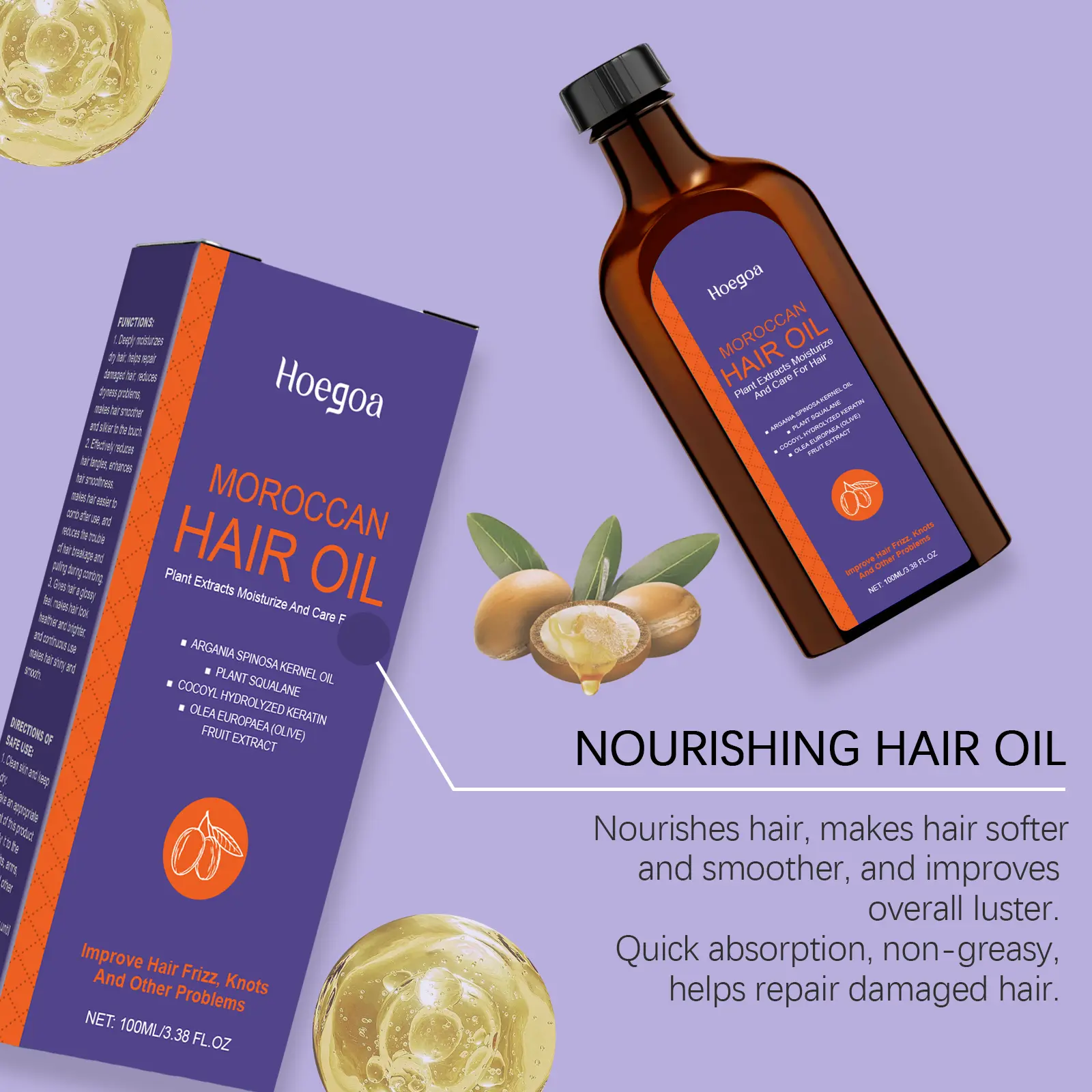Moroccan Hair Care Essential Oil Deep Nourish Moisturizing Repair Damage Softening Improvement Dry Knotting Hair Care Products