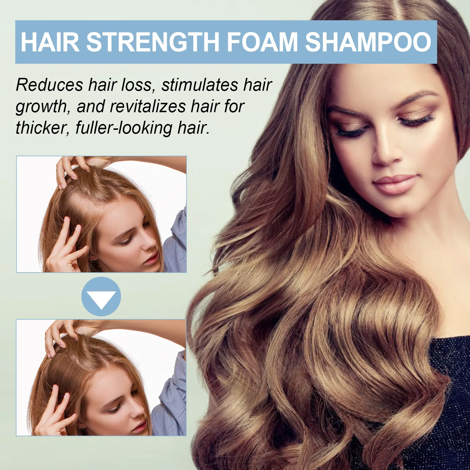 Hair Loss Shampoo Deep Cleaning Scalp Prevent Hair Thinning Repair Damage Dryness Frizzy Shine Smooth Fluffy Hair Growth Shampoo