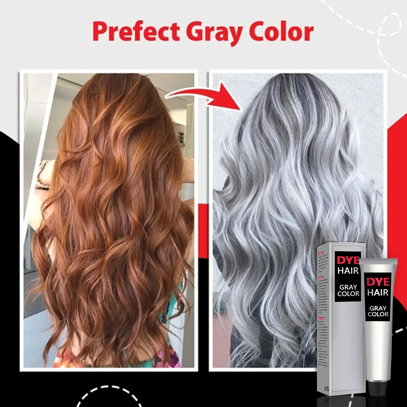 Permanent Hair Dye Gray Colors Punk Style Salon Light Grey Silver Long Lasting Unisex Styling Root Coverage Hair Dye Cream 100ml