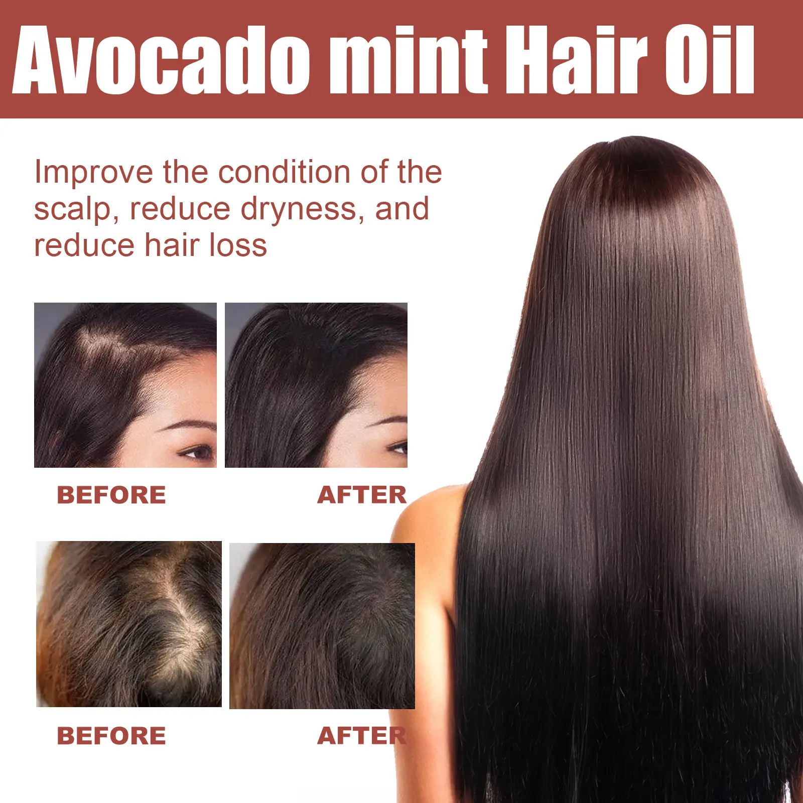 50ml Dense Hair Oil Thick Beautiful Hair-Repair Dry And Frizzy Hair At The Tail Soft And Moisturizing Hair Care Essential-Oil