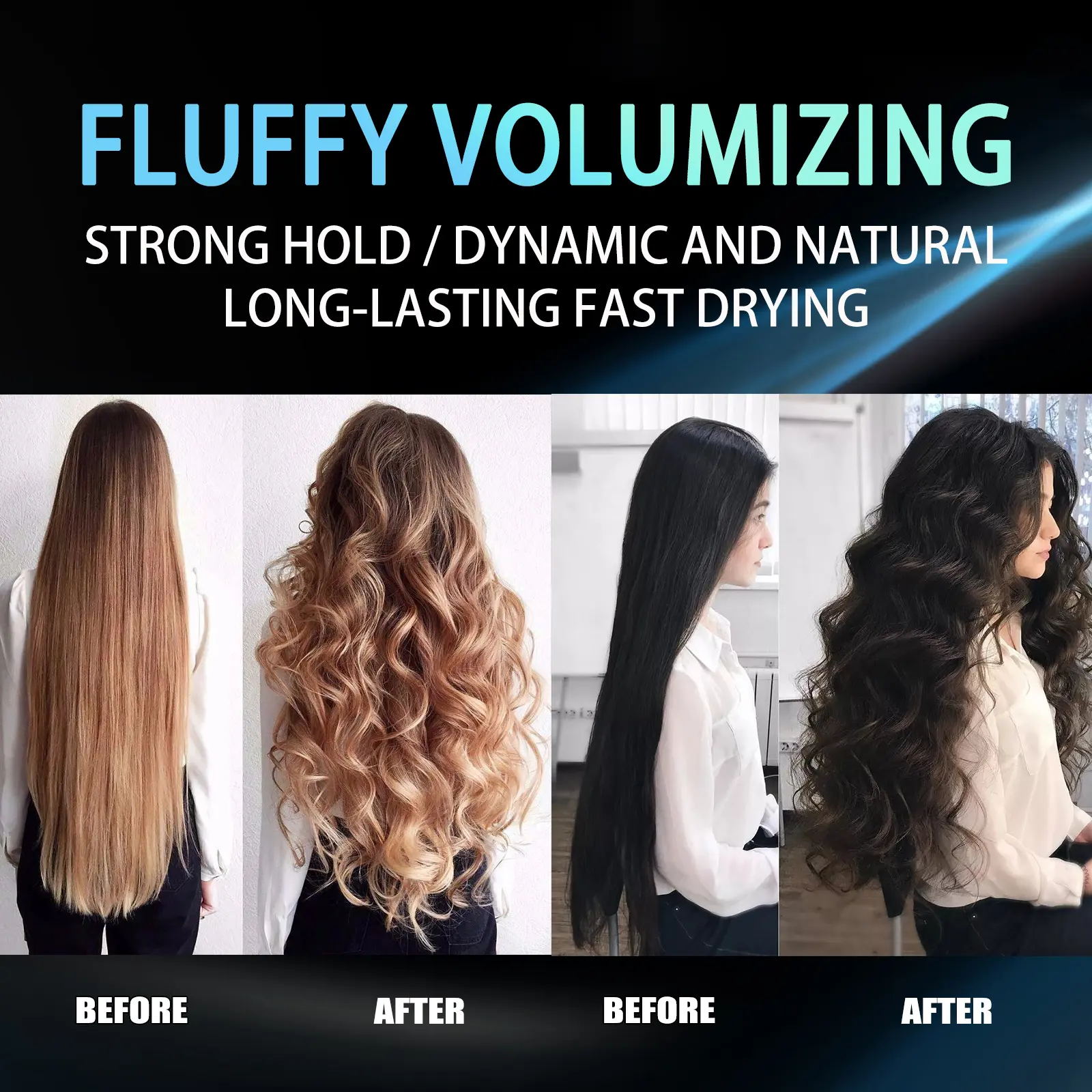 Fluffy Hair Styling Spray Long-Lasting Volumizing Curly Hair Building Hairstyle Quick Styling Hair Thickening Magic Spray 100ml