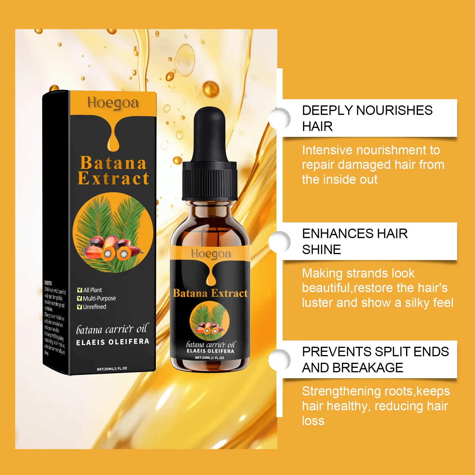 Natural Batana Oil Repair Hair Essence Treatments Moisturize And Repair Hair Root Promotes Hair Wellness Enhances Hair Care