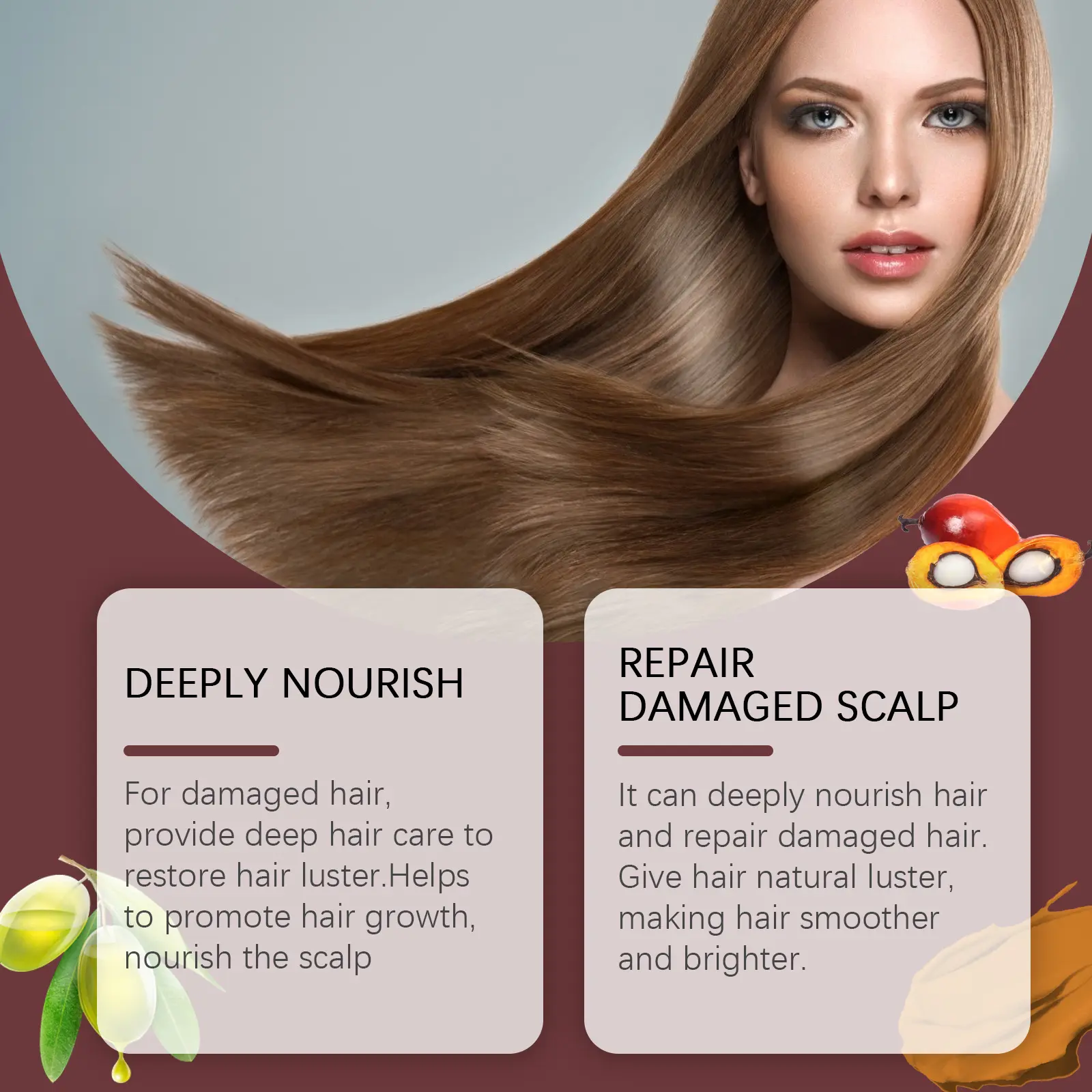 Batana Hair Nourishing Mask Deep Smoothing Repair Roots Reduce Damaged Strengthening Moisturizing Loss Treatment Hair Growth Oil