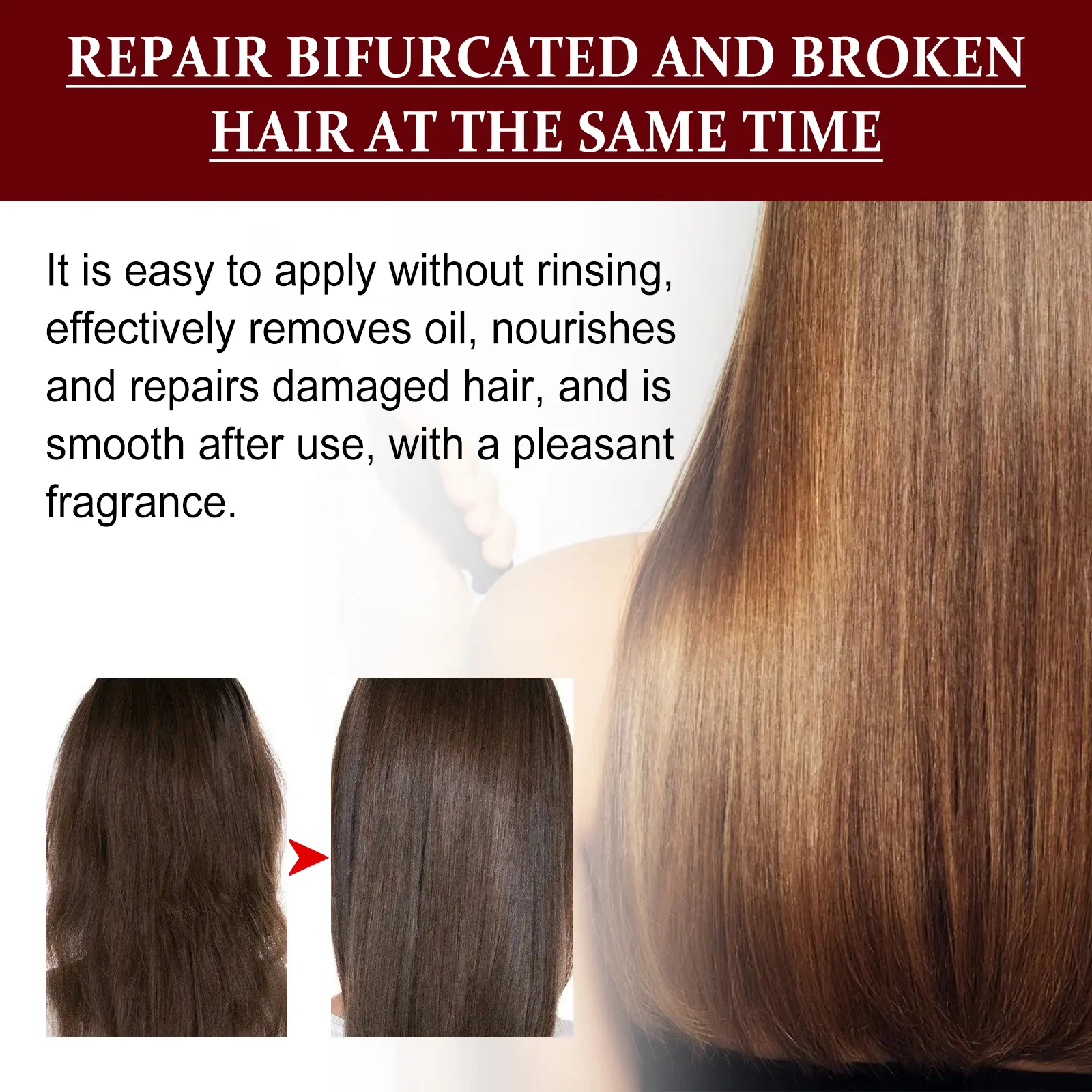 Hair Smoothing Essence Conditioner Improve Dryness Curly Leave-in Repair Keratin Hair Damaged Hair Treatment Nourishing Serum
