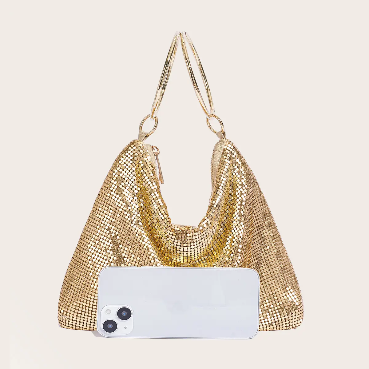 2025 Fashion Evening Bag Party Handbag for Women Large Capacity Gold Bag Aluminum Sheet Purse Clutch Purses bolsa feminina