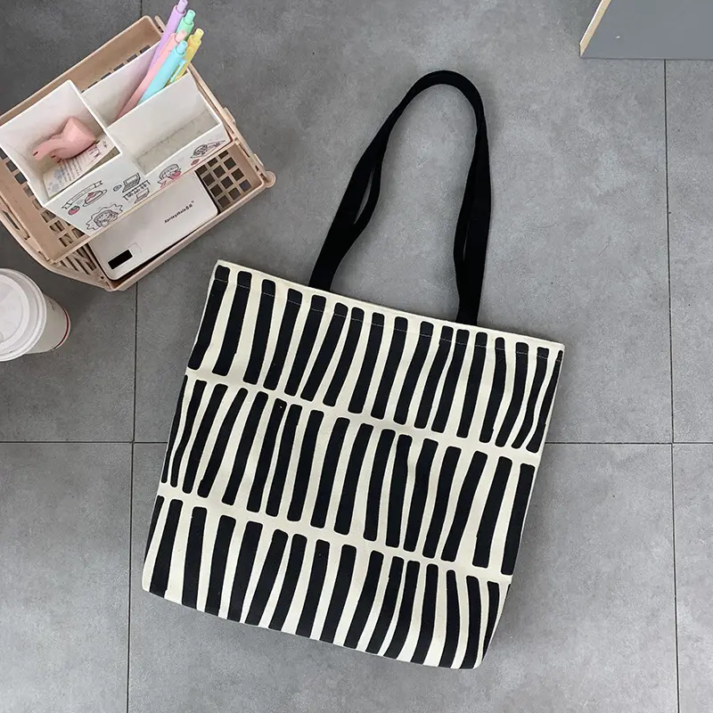 Women Canvas Tote Bag Fashion Korean Cotton Cloth Eco Reusable Shopping Bags Large Ladies Shoulder Shopper Bag Student Handbags