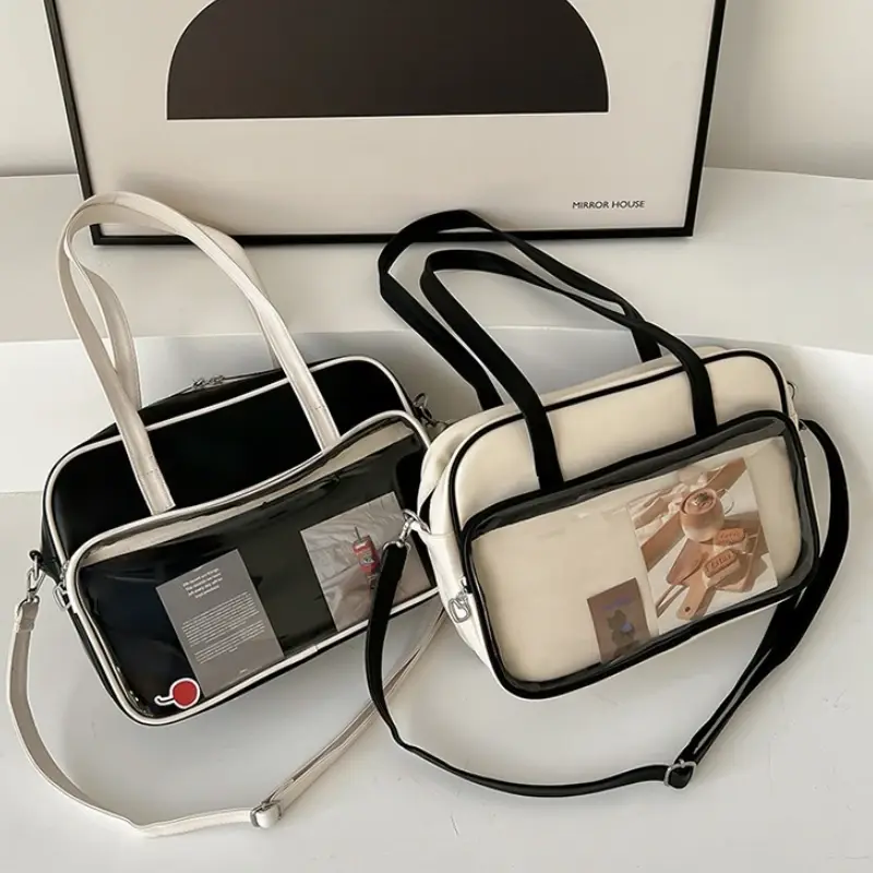 Y2K Japanese Women Commuting Bag Girls Transparent Handbag Trend Lolita Lady Shoulder Crossbody Bag JK Ita Bags Clutch Purse
