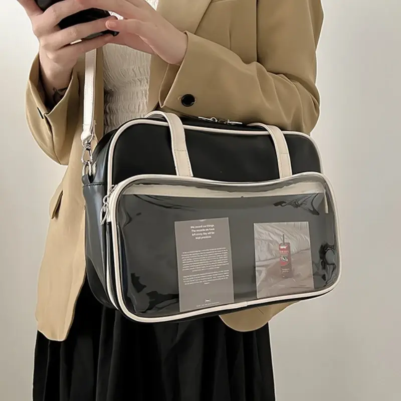 Y2K Japanese Women Commuting Bag Girls Transparent Handbag Trend Lolita Lady Shoulder Crossbody Bag JK Ita Bags Clutch Purse