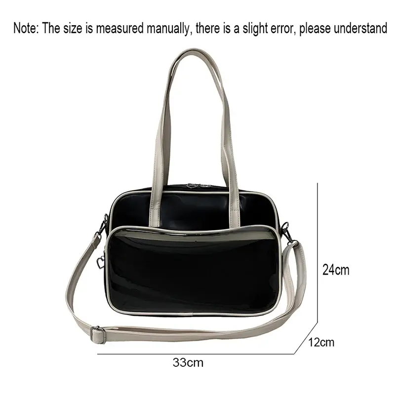 Y2K Japanese Women Commuting Bag Girls Transparent Handbag Trend Lolita Lady Shoulder Crossbody Bag JK Ita Bags Clutch Purse