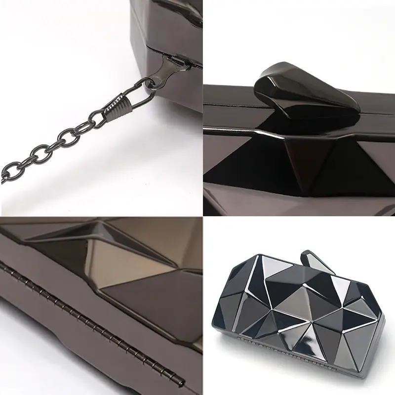 Women's Handbag Bags for Women 2024 Clutches Fashion Geometric Mini Party Evening Purse Crossbody Shoulder Bag Gold Box Clutch