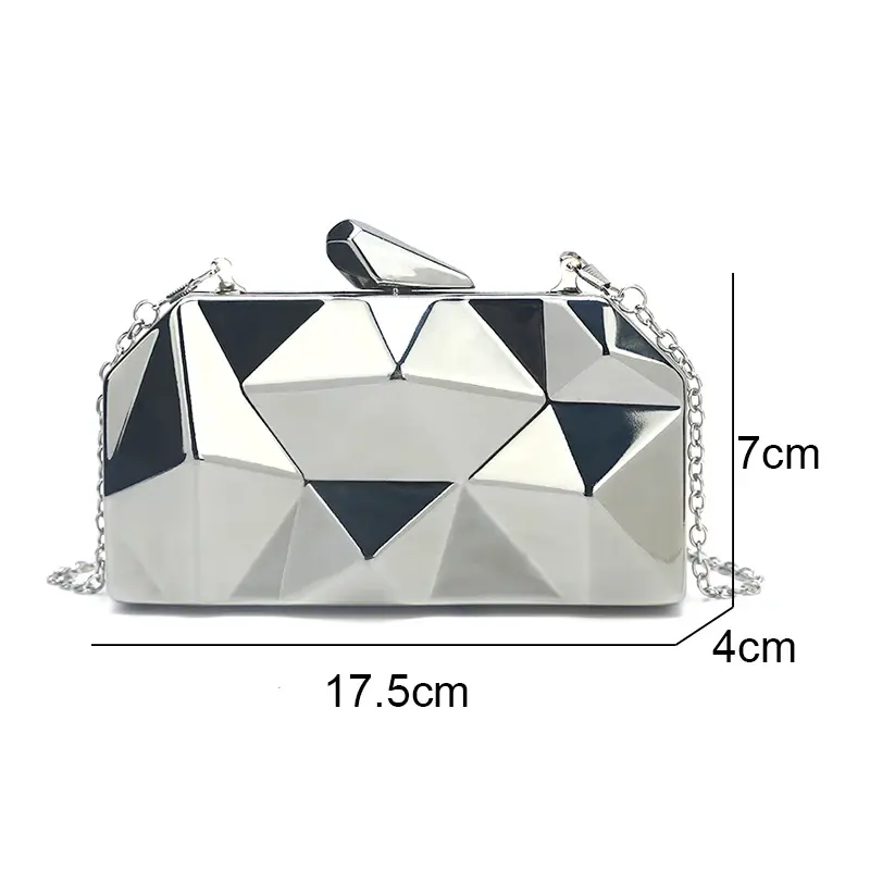 Women's Handbag Bags for Women 2024 Clutches Fashion Geometric Mini Party Evening Purse Crossbody Shoulder Bag Gold Box Clutch