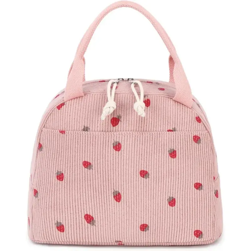 New Strawberry Pattern Home Storage Bag Picnic Thermal Lunch Box Simple Multifunctional Cooler Bag Handheld Bento Box Loncheras
