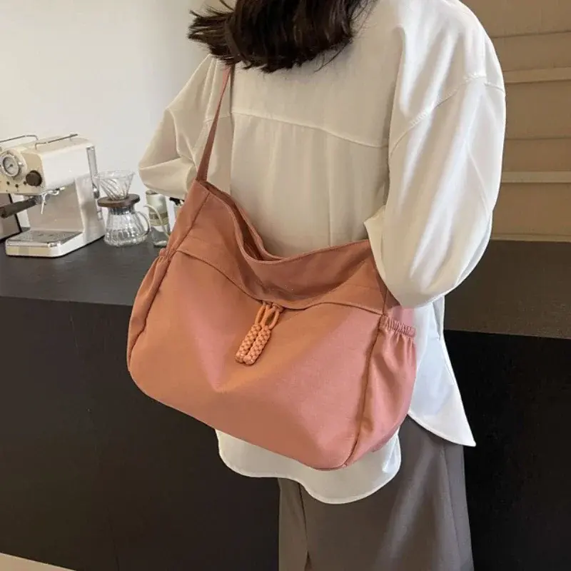 Fashion Nylon Hobos Crossbody Bags Solid Casual Zipper Women's Bags 2025 High Capacity Solid Color Single Shoulder Totes Bag