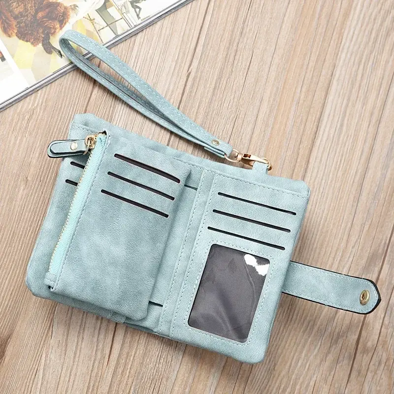 Leather Women Wallets Coin Pocket Hasp Card Holder Money Bags Casual Long Ladies Clutch Phone Purse 6 Color