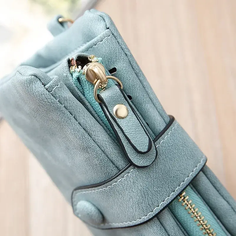 Leather Women Wallets Coin Pocket Hasp Card Holder Money Bags Casual Long Ladies Clutch Phone Purse 6 Color