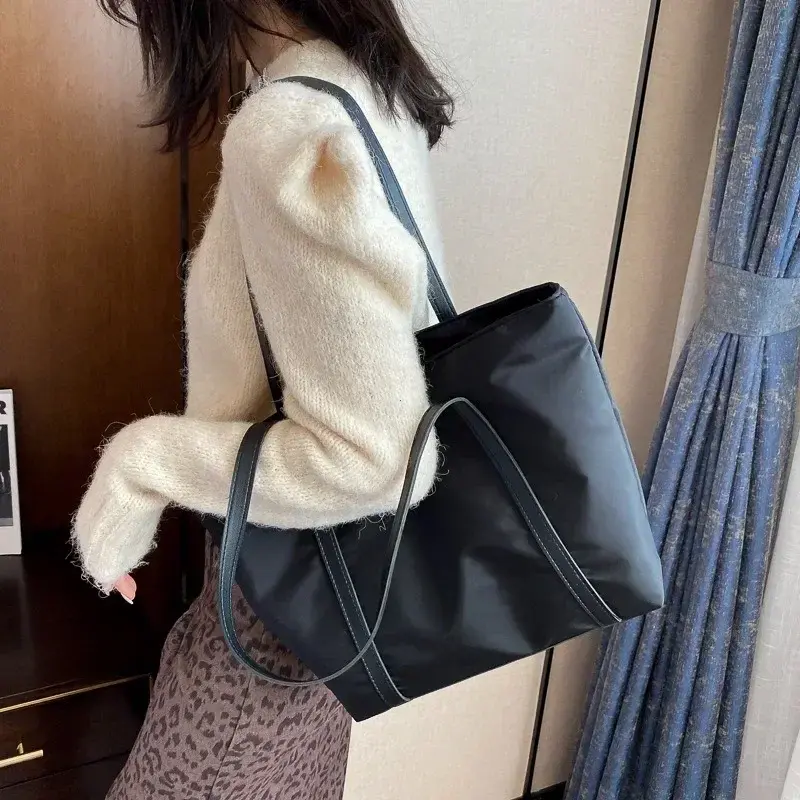 Simple Oxford Shoulder Bag Handbag Top Handle Totes Female Large Capacity Shopping Street Zipper Bags for Women Handbag Tote Bag