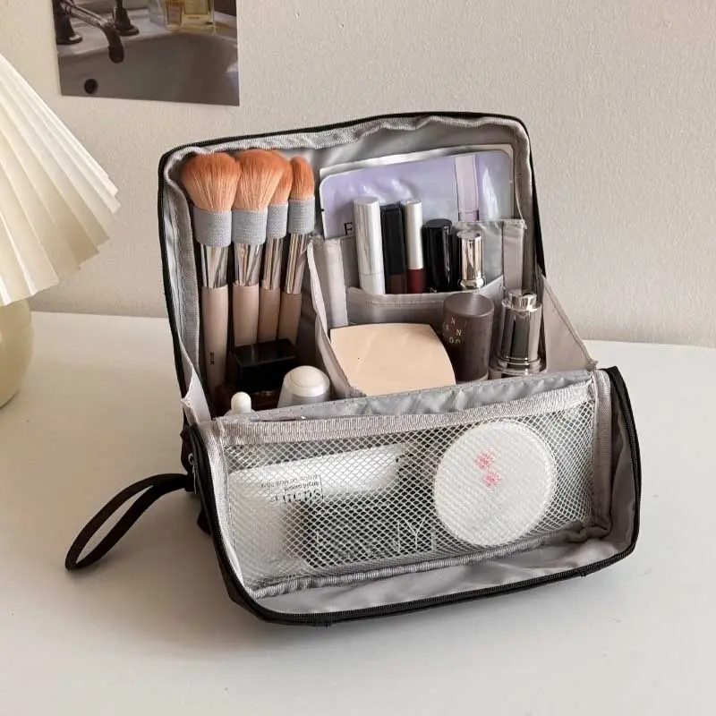 Vertical Makeup Bag Standable Large Capacity Skincare Storage Bag Partitioned Multi-Compartment Cosmetic Organizer Women сумка