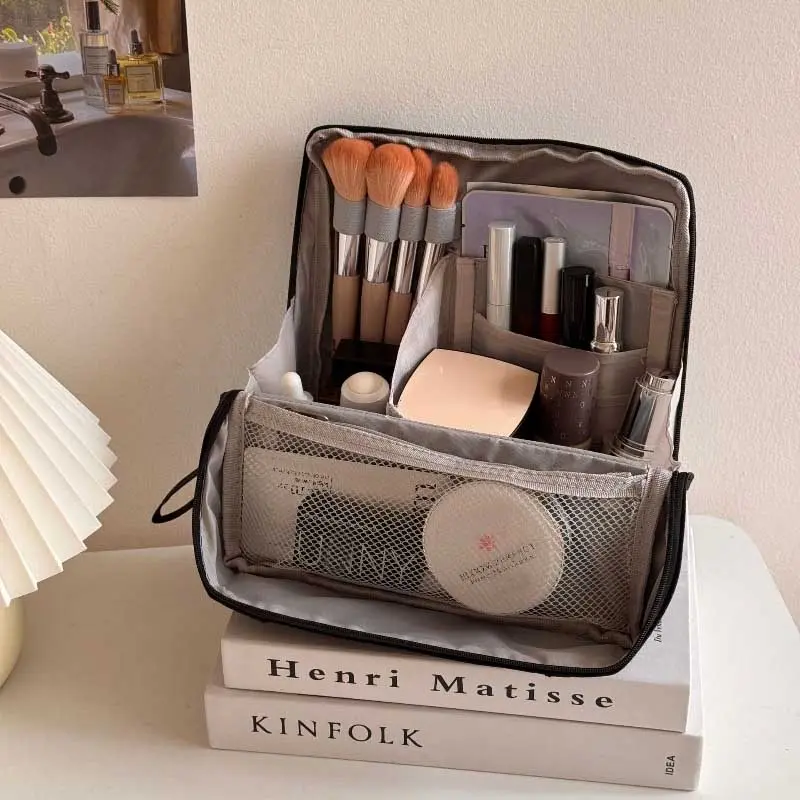 Vertical Makeup Bag Standable Large Capacity Skincare Storage Bag Partitioned Multi-Compartment Cosmetic Organizer Women сумка