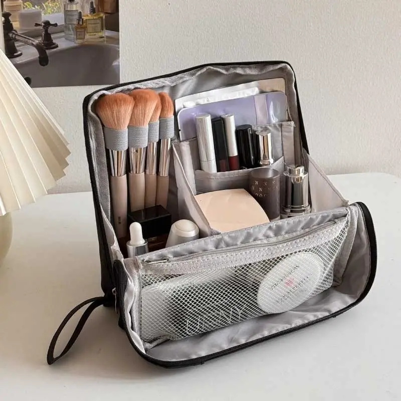 Vertical Makeup Bag Standable Large Capacity Skincare Storage Bag Partitioned Multi-Compartment Cosmetic Organizer Women сумка
